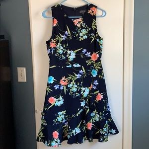 Navy blue floral dress